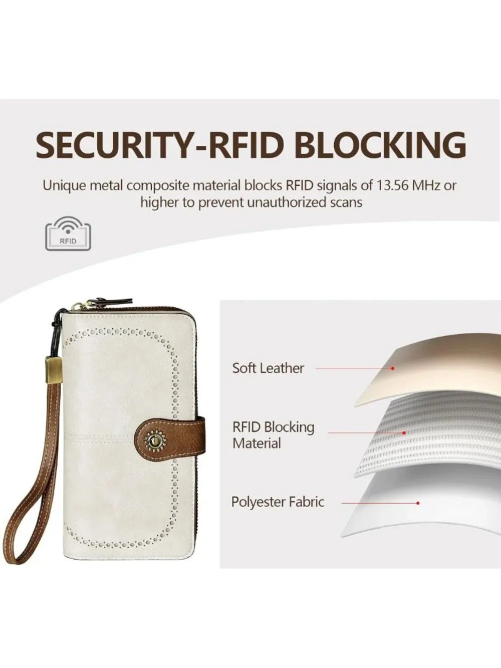 Stylish RFID Blocking Leather Wallet for Women - Large Capacity Card Holder